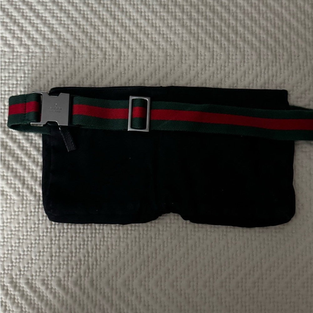 Gucci GG Canvas Double Pocket Waist Bag